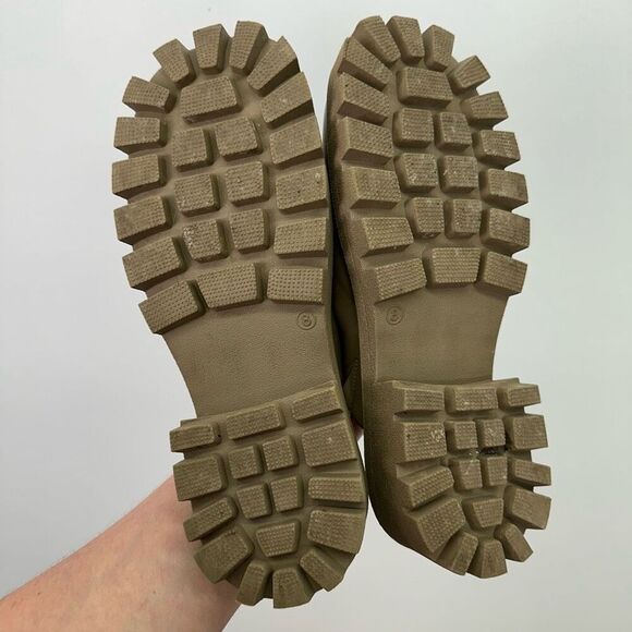 ASOS Design Women’s Marvin Chunky Flat Mules in Khaki Tan - Picture 7 of 10